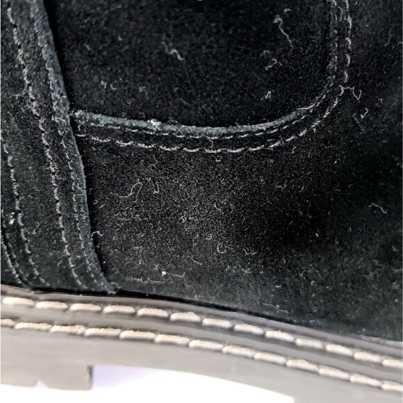 Splendid Black Suede Boots Alexxi Lug Boot Leather Ankle Booties Chunky Size 9 - Picture 11 of 11